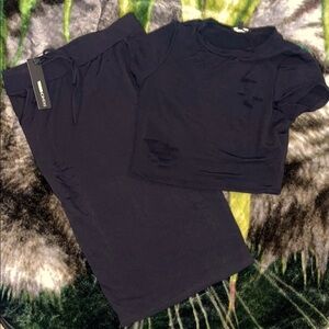 Black Two-Piece Lounge Set